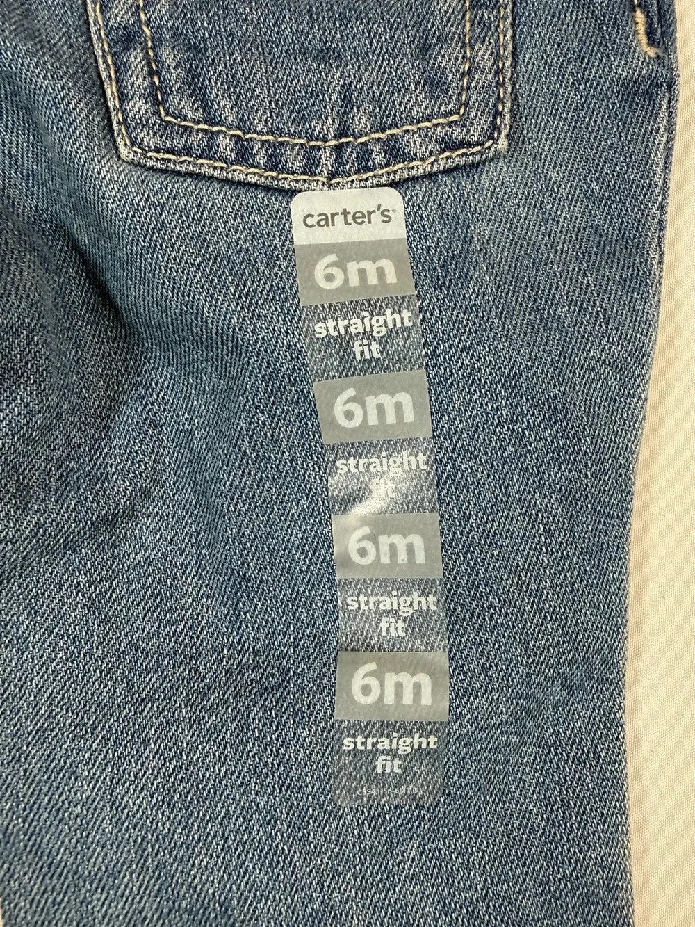 NWT CARTER’S Baby Boys Straight Fit Adjustable Waist Jeans 6M Everyday NEW